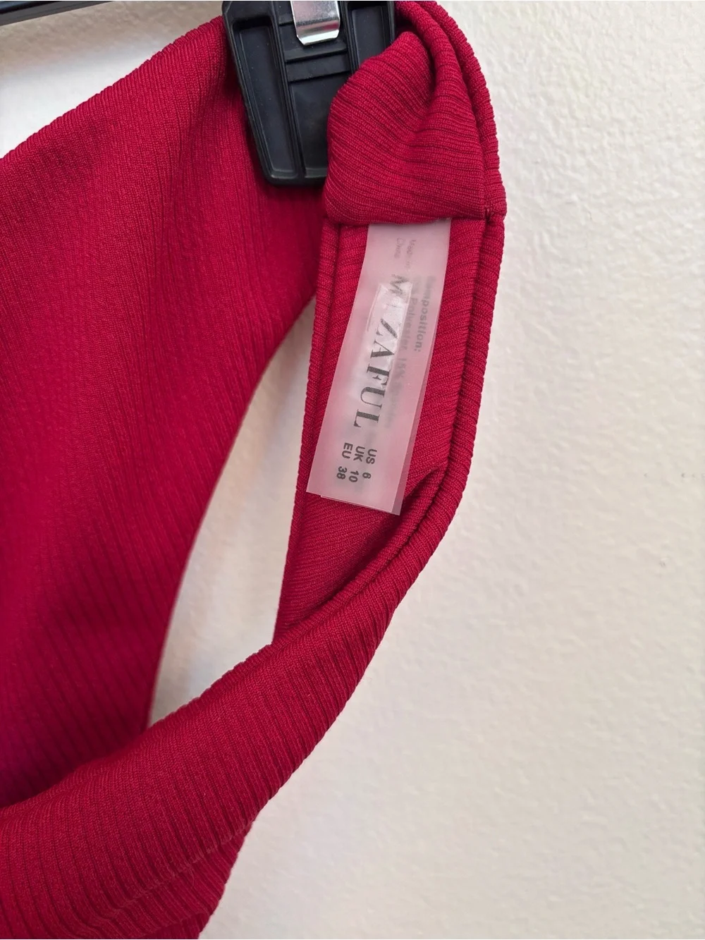 Zaful Deep Raspberry V-Plunge Ribbed Bikini - Picture 7 of 7